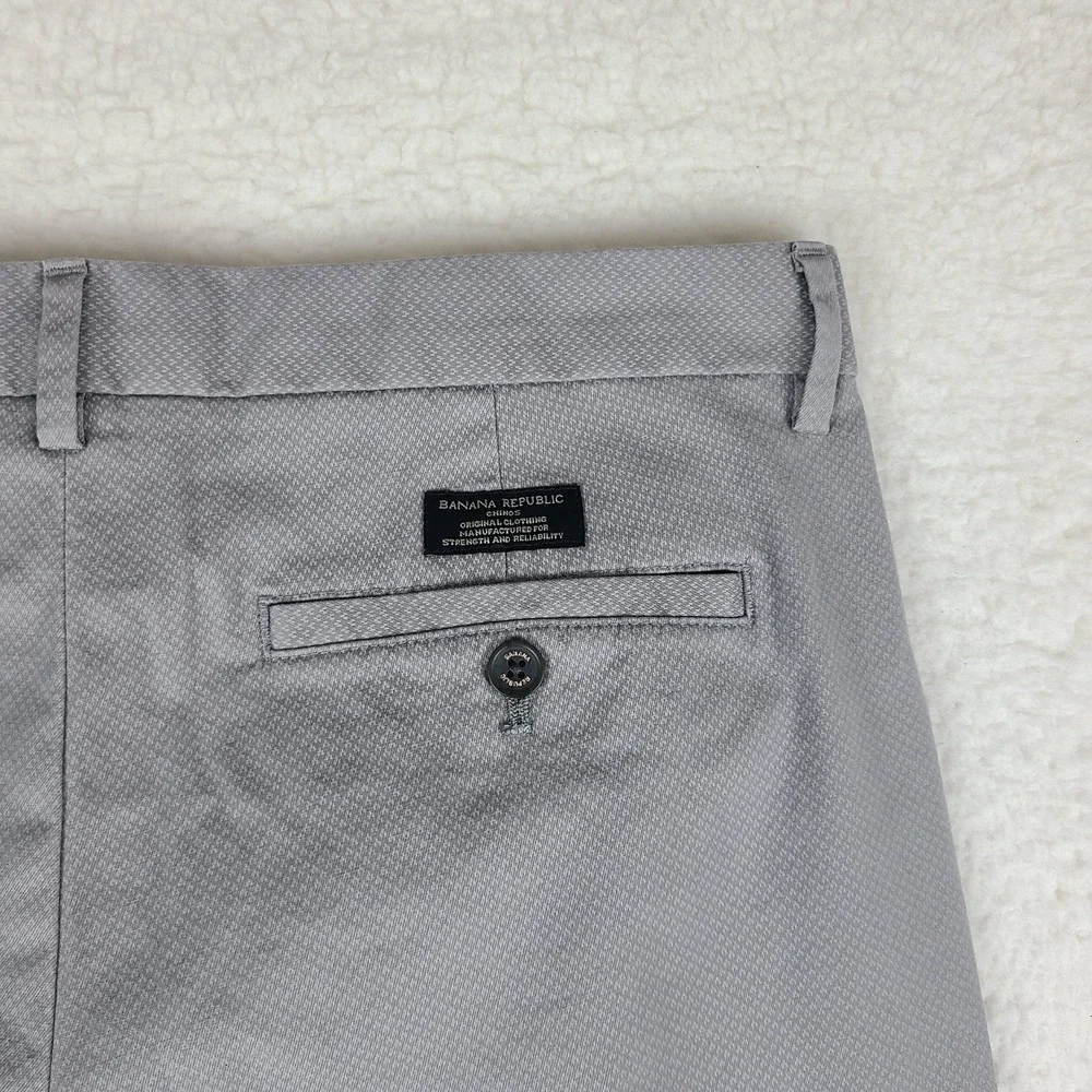 Banana Republic Pants Mens 33x34 Gray Geometric Aiden Chino Straight Leg